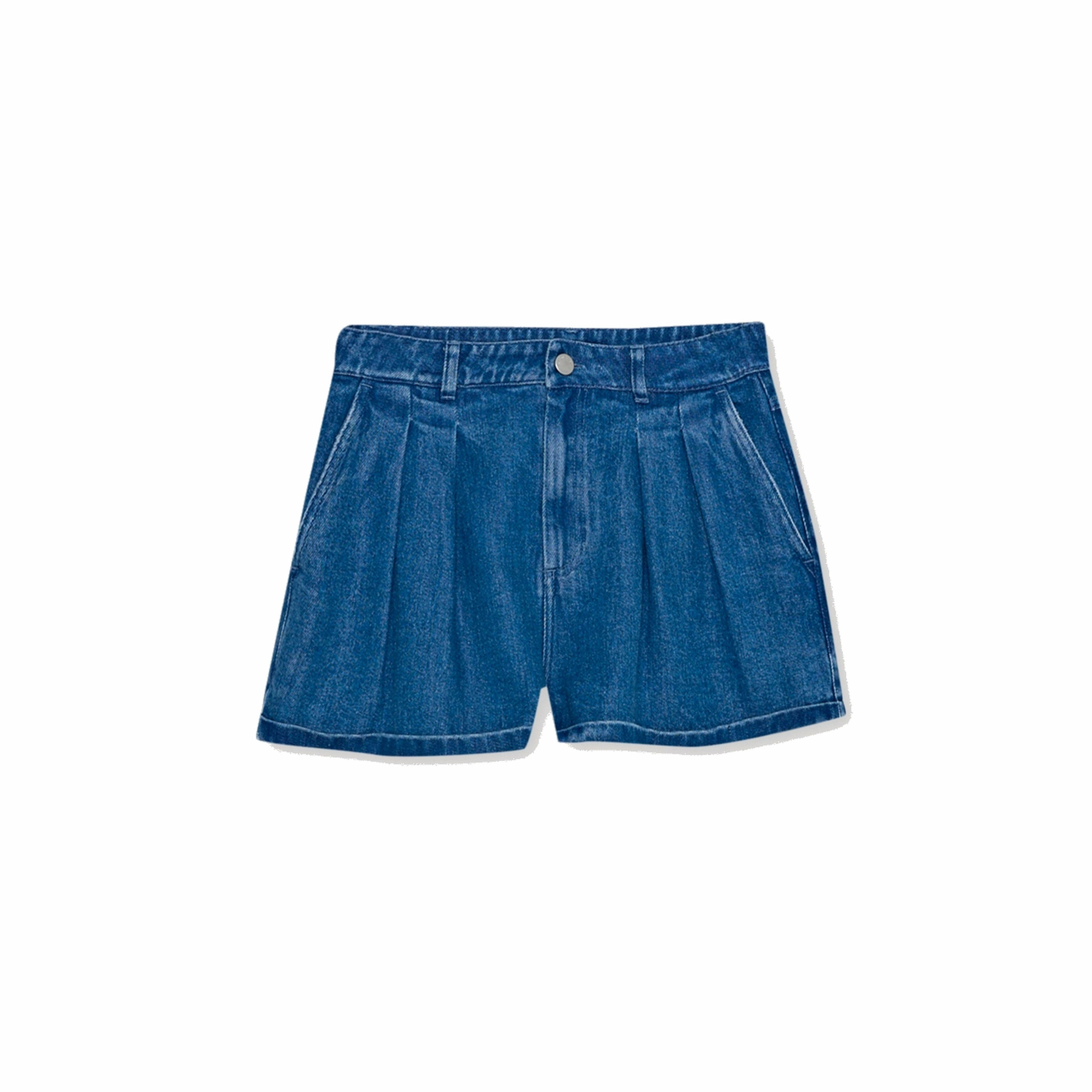 THE NEW SOCIETY TENCEL SHORT MID DENIM