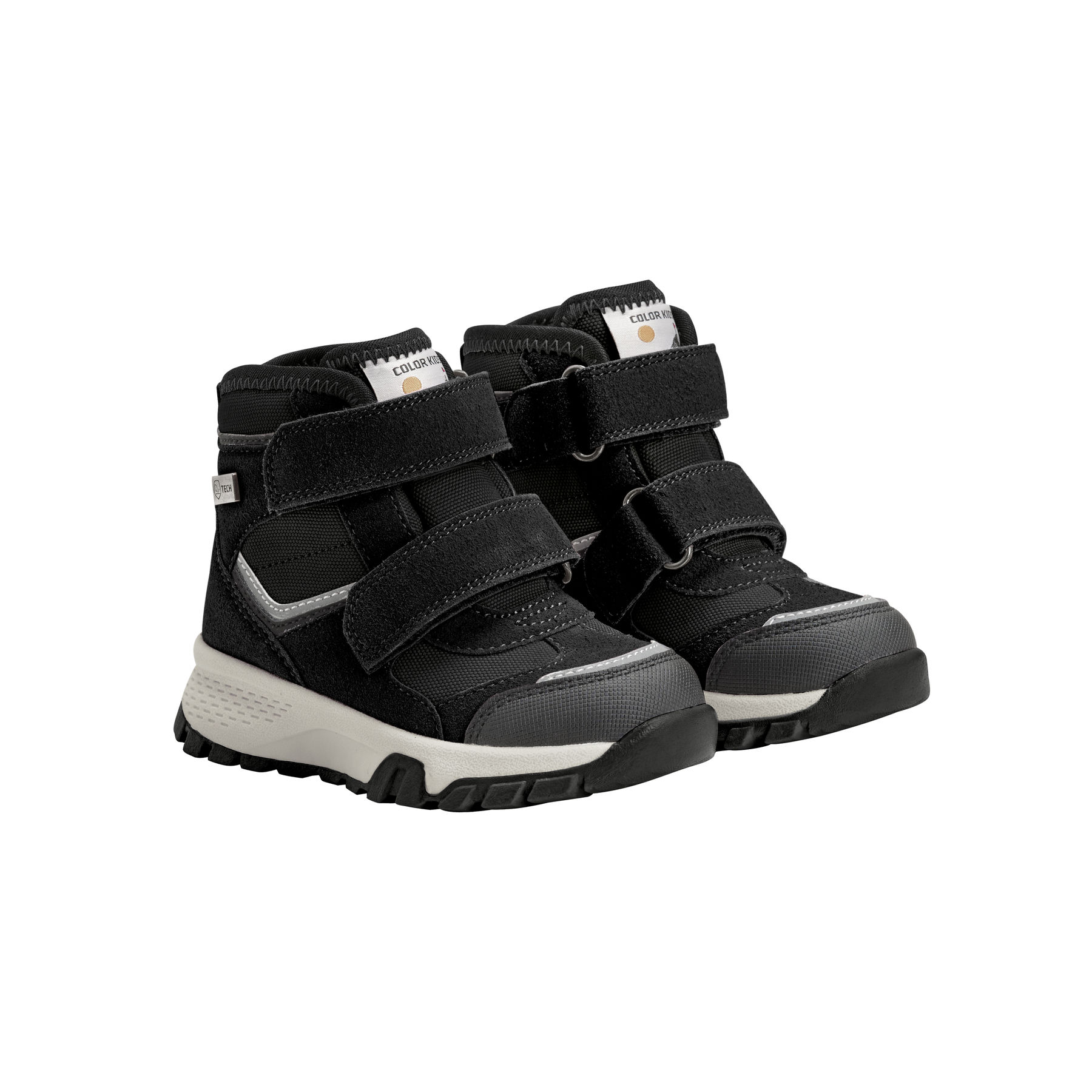 COLOR KIDS BOOTS WITH VELCRO WATERPROOF BLACK