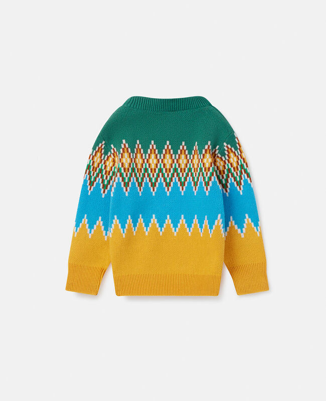 Thumbnail: STELLA McCARTNEY KIDS BABY ZIG-ZAG FAIR ISLE KNIT JUMPER