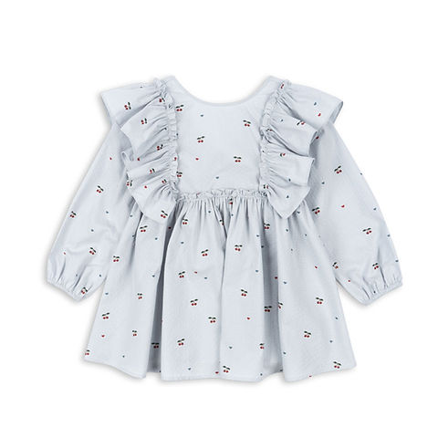 ワンピース Konges Sloejd EVIA LS BOW DRESS 7-8y KONGES SLØJD EVIA LS BOW DRESS GOTS CHERRY BLUE COEUR