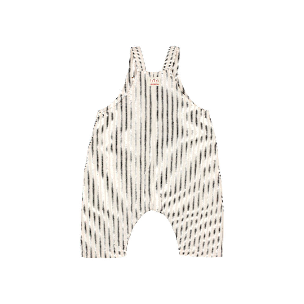 Thumbnail: BUHO BARCELONA BB LINEN STRIPES DUNGAREE UNICO