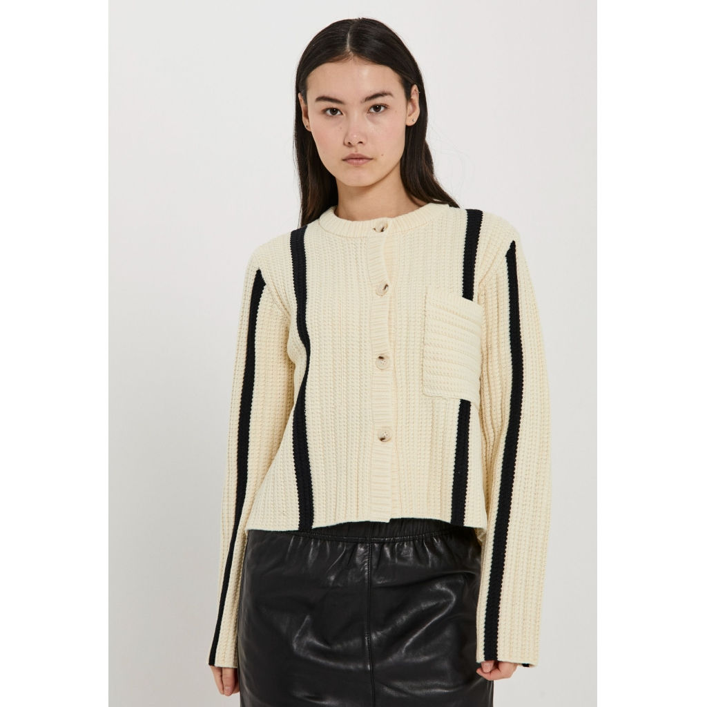 NORR STILLA BLOCKING KNIT CARDIGAN