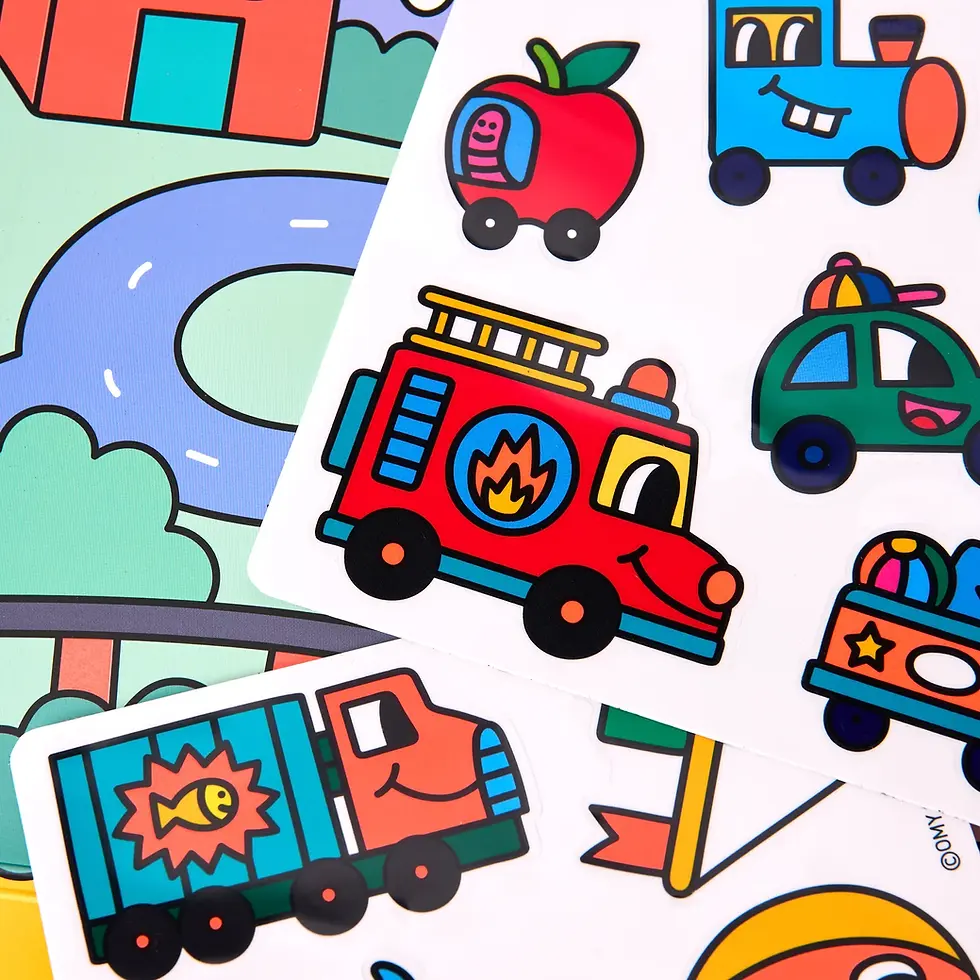 Thumbnail: OMY MONTESSORI STICKERS KIT VROOM VROOM