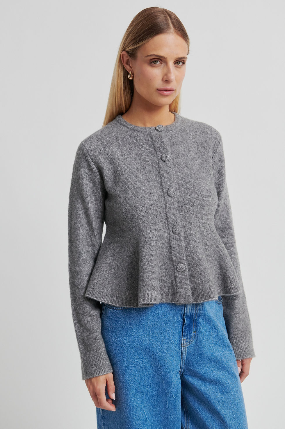 Thumbnail: SECOND FEMALE HIVA PEPLUM KNIT CARDIGAN