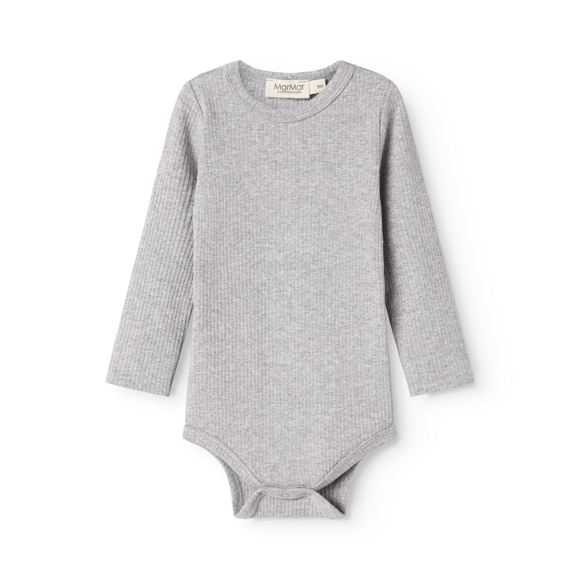 MARMAR COPENHAGEN PLAIN BODY LS MODAL RIB LIGHT GREY MELANGE