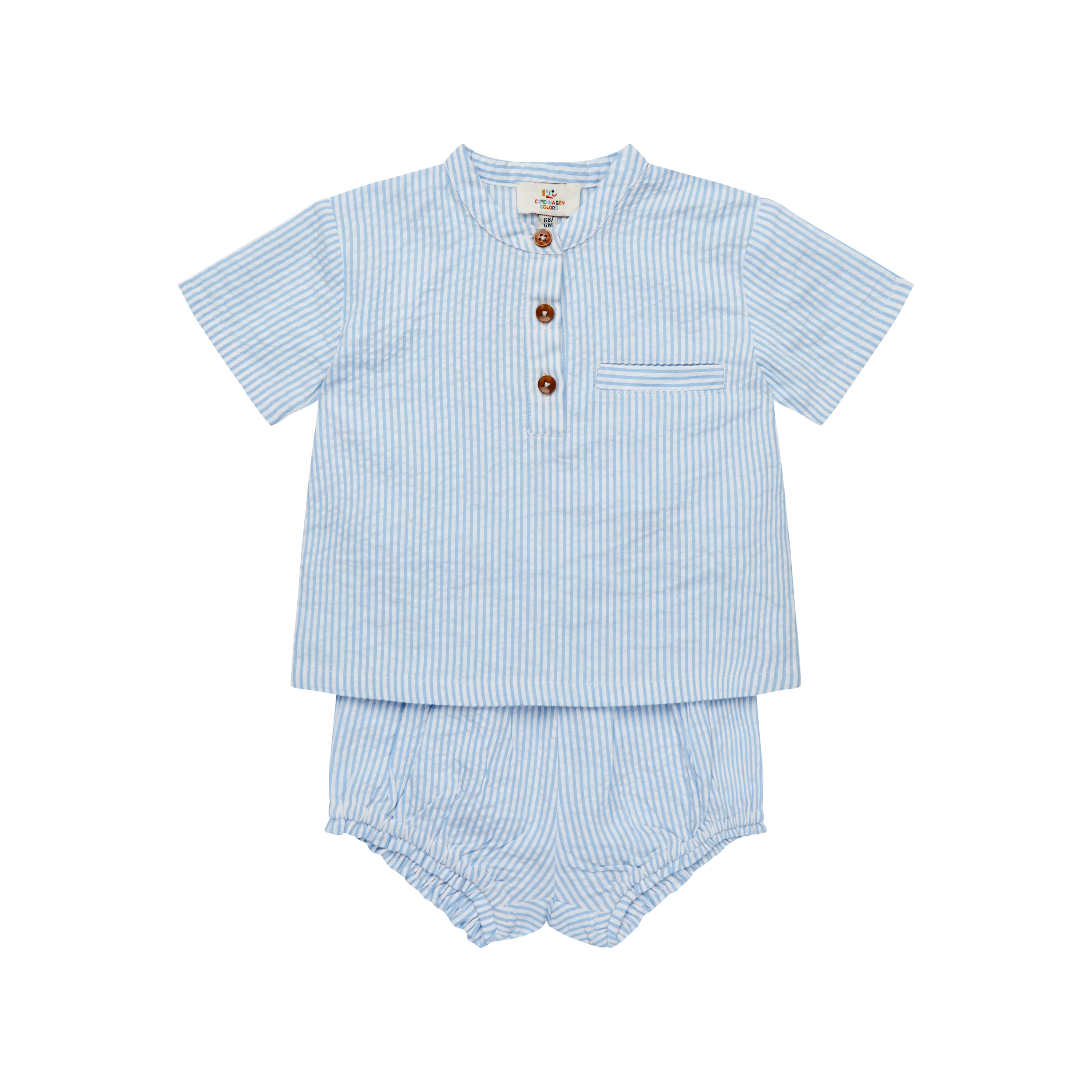 COPENHAGEN COLORS SEERSUCKER BABY SET SKY BLUE