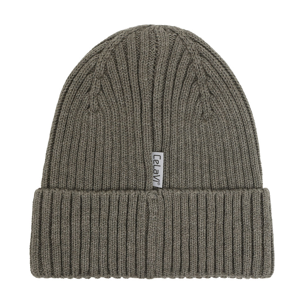 Thumbnail: CELAVI BEANIE KNITTED MULLED BASIL MELANGE