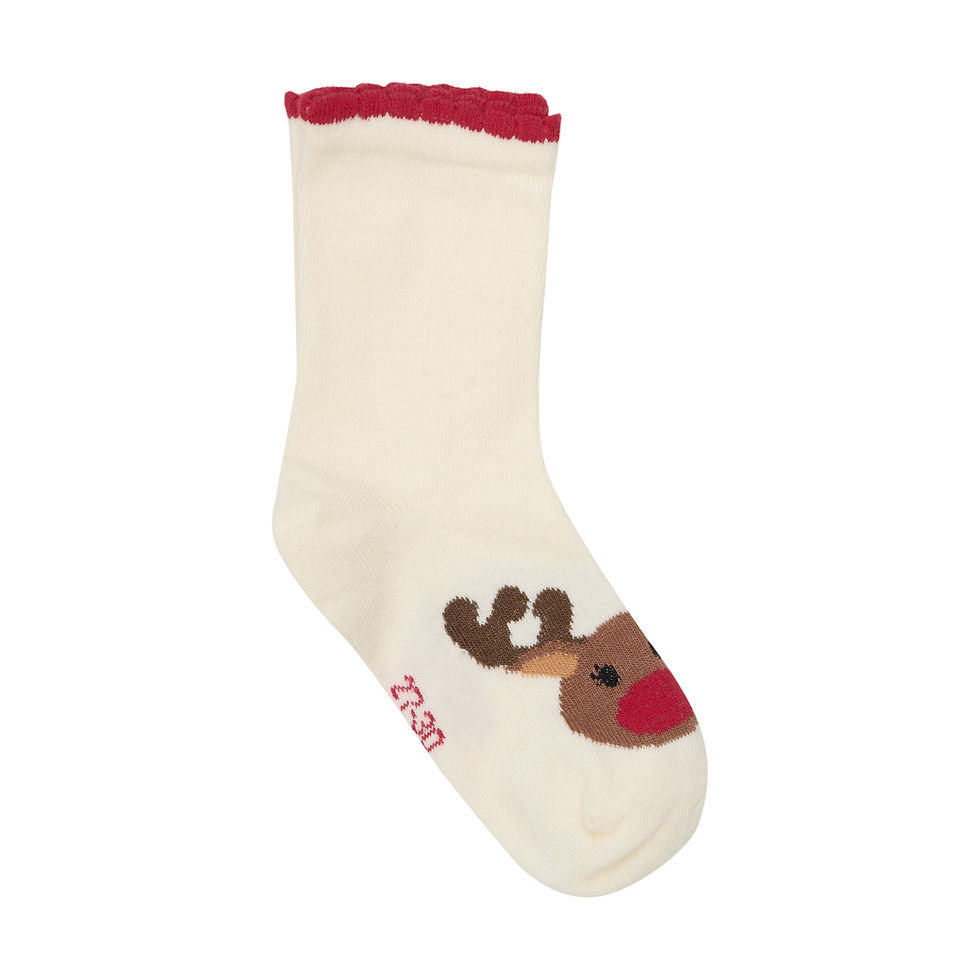 Thumbnail: MINYMO 3-PACK SOCKS REINDEER RIO RED