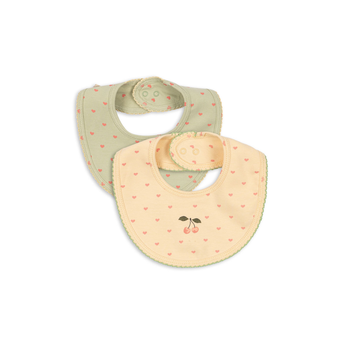KONGES SLØJD BASIC 2 PACK BIBS COEUR GOLDEN/COEUR LINT
