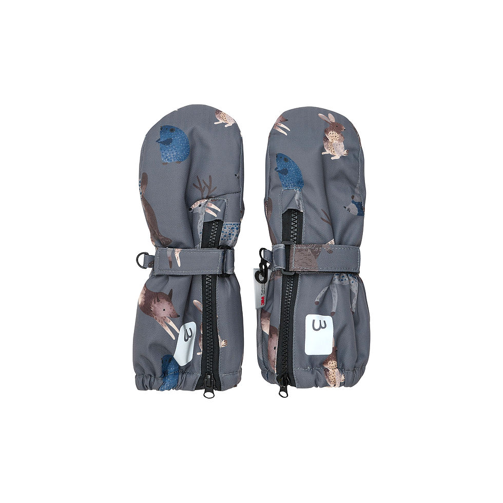 MINYMO MITTENS DARK GULL GREY