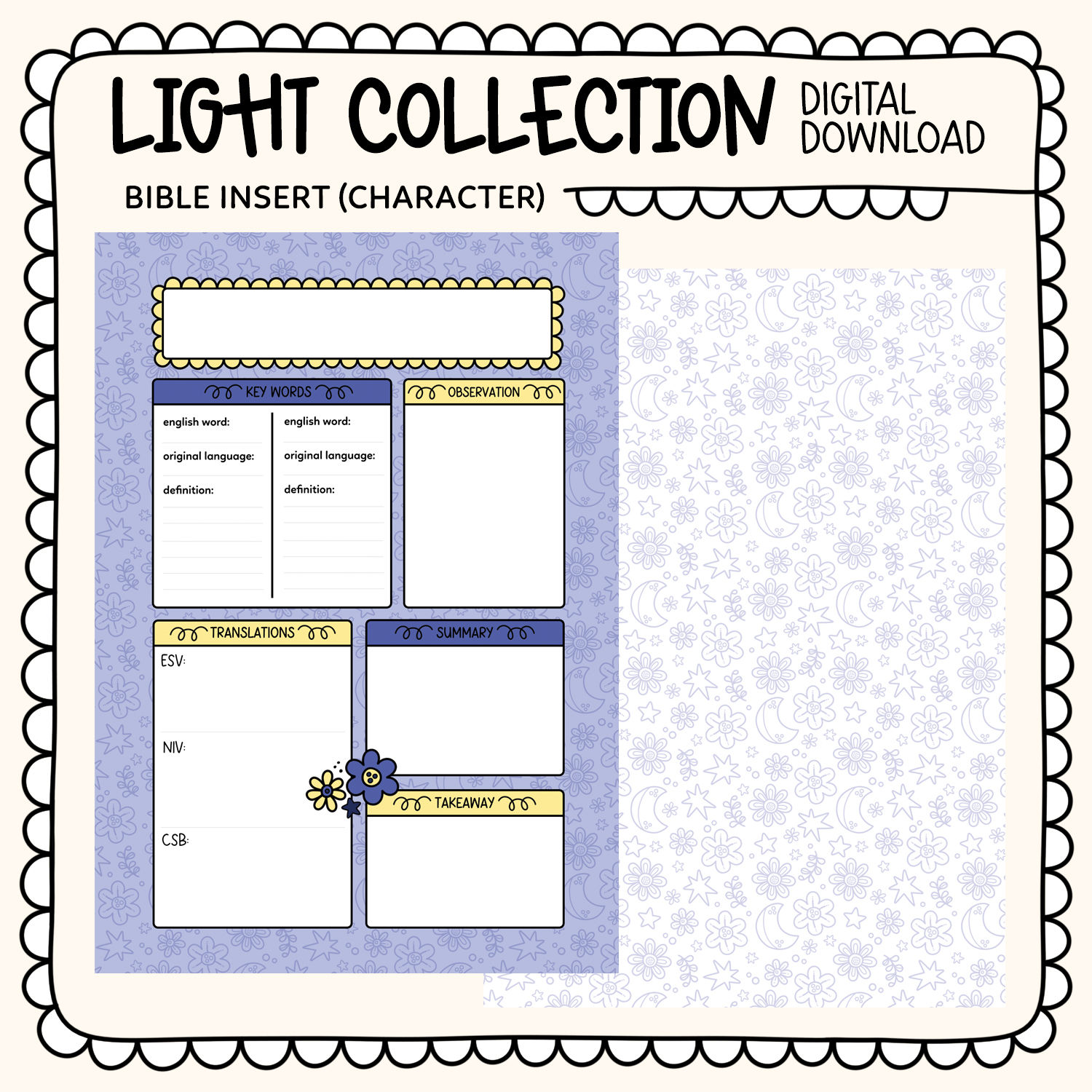 DIGITAL DOWNLOAD - LIGHT COLLECTION - BIBLE TIP IN SET (VERSE)