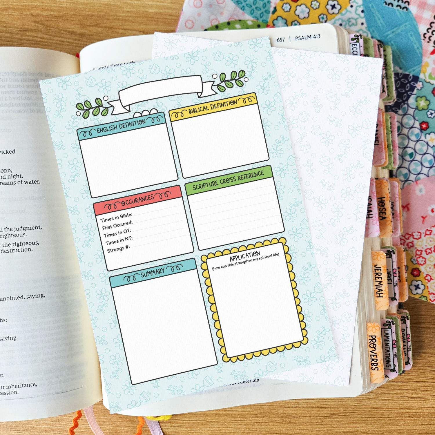 POSSIBLE COLLECTION - BIBLE TIP IN / INSERT SET 10 PACK (WORD STUDY)