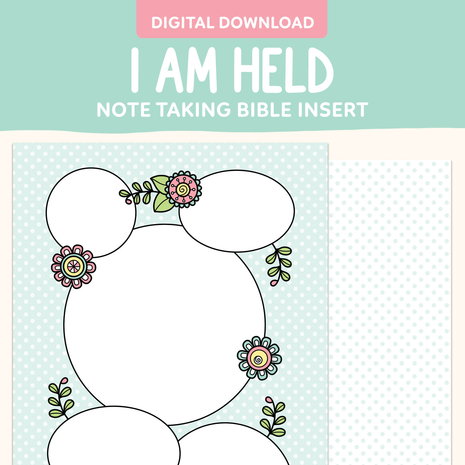 DIGITAL DOWNLOAD - I AM HELD BIBLE TIP IN SET (CIRCLE DESIGN)