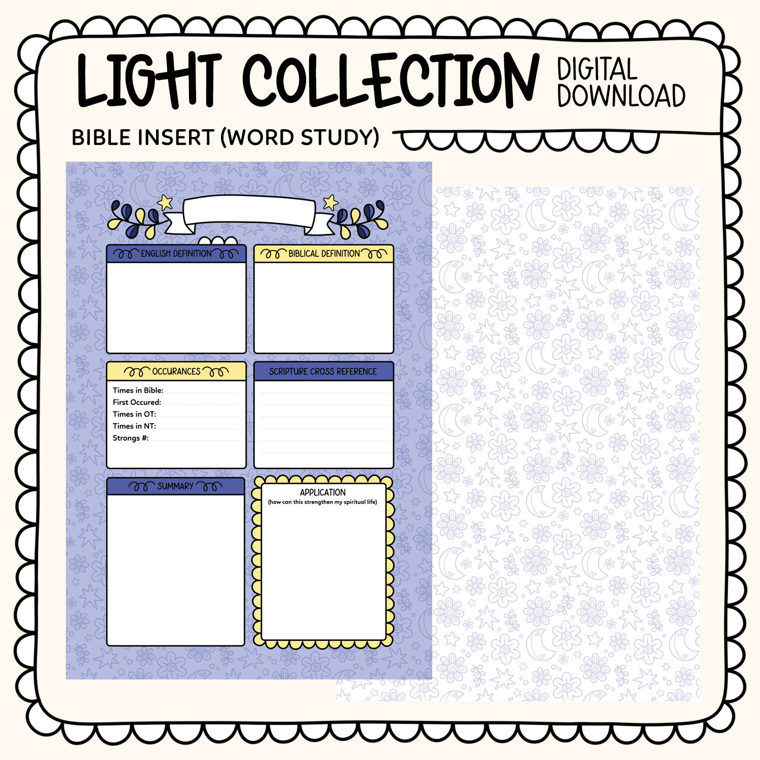 DIGITAL DOWNLOAD - LIGHT COLLECTION - BIBLE TIP IN SET (WORD)