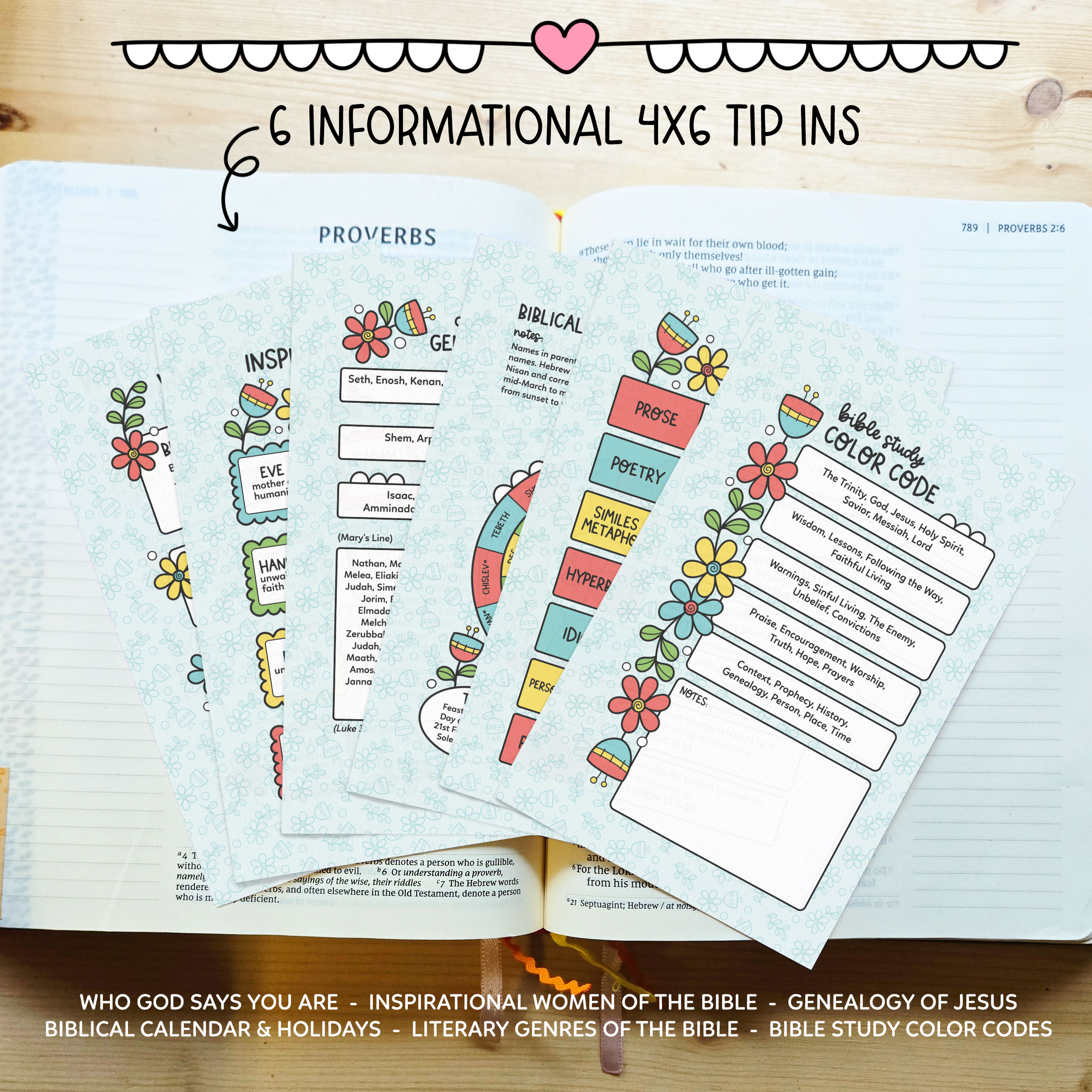 POSSIBLE COLLECTION - BIBLE INSERT SET (4x6 INFO PACK OF 6)