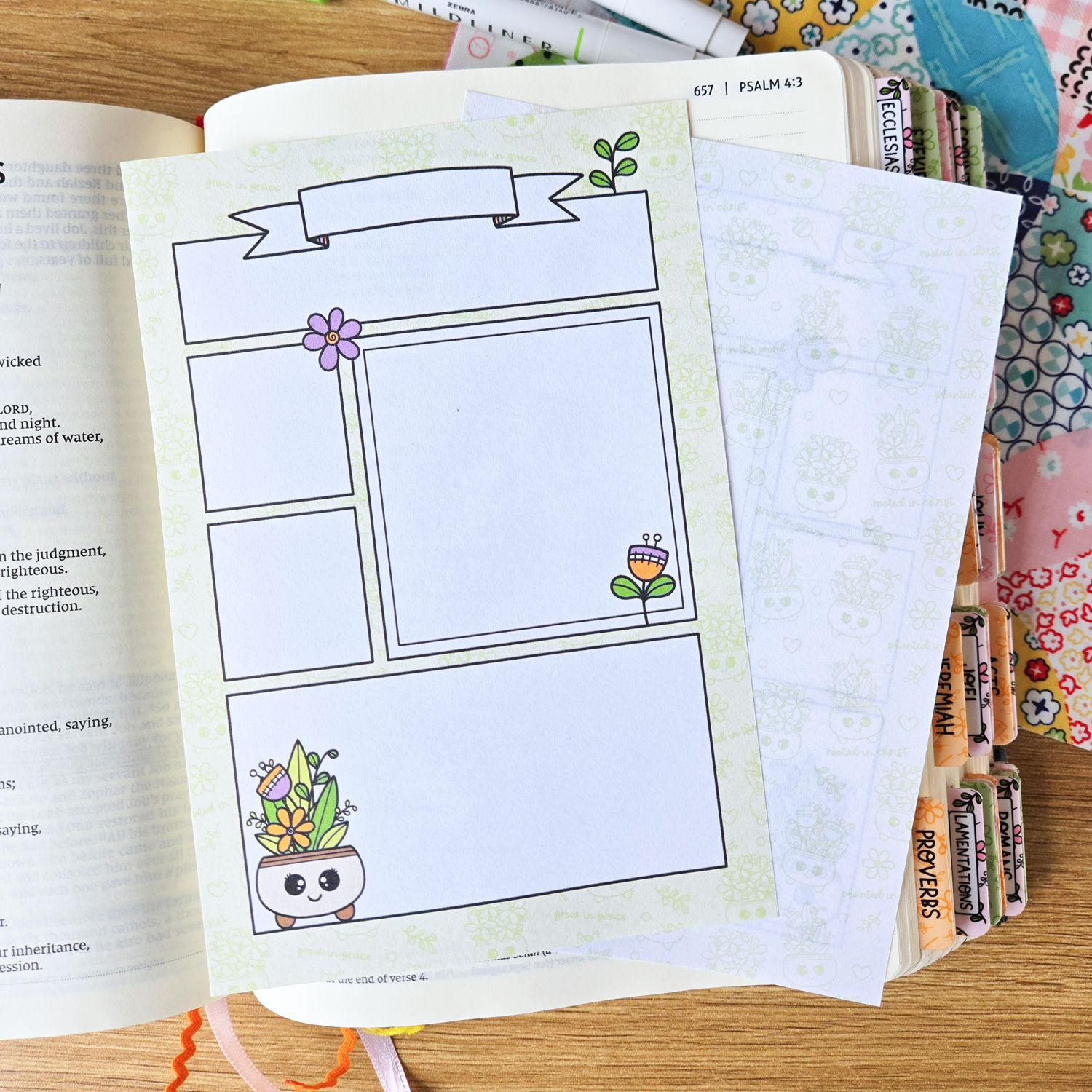 GROW IN GRACE BIBLE TIP IN / INSERT SET (5x7 - 10 PACK WORD STUDY)