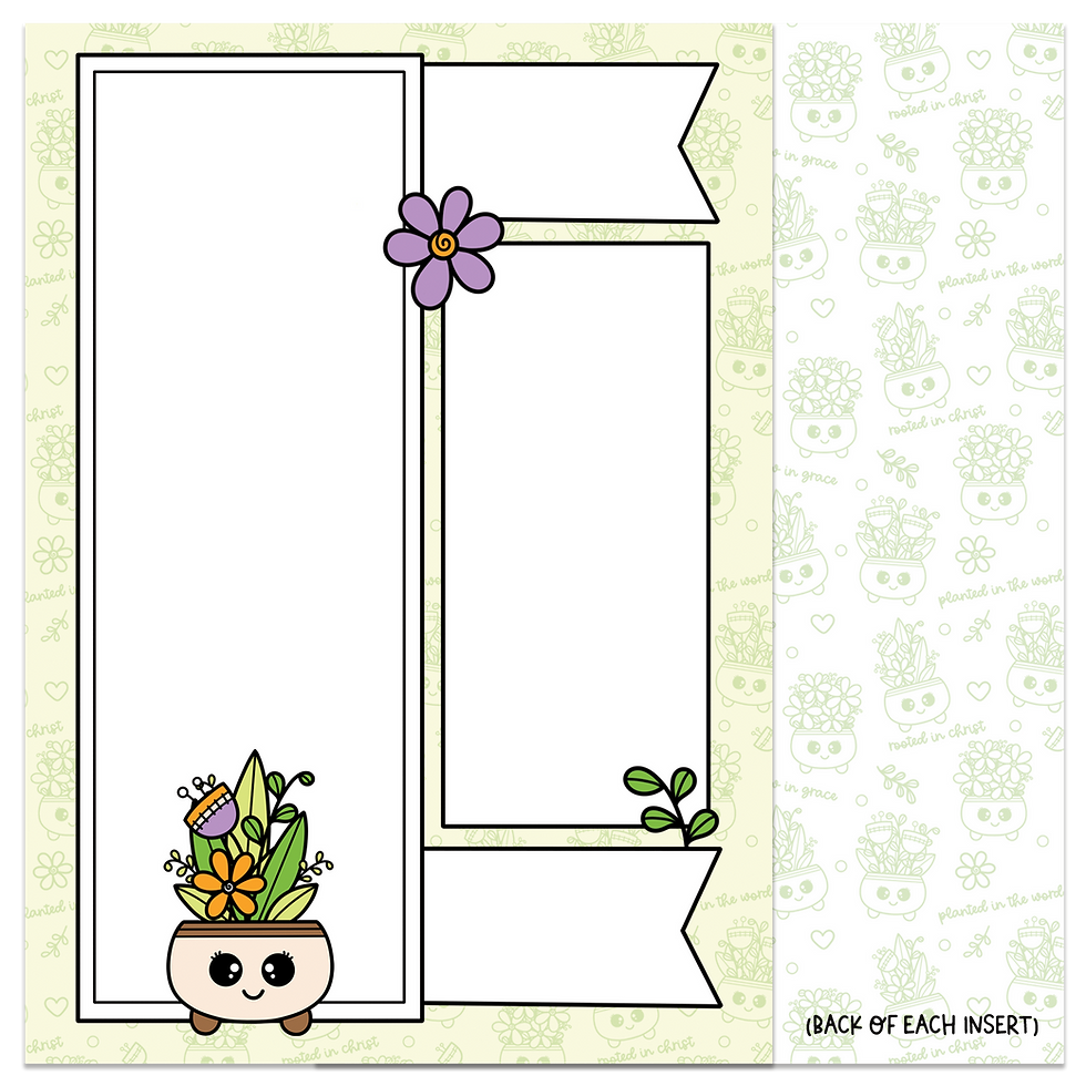 Thumbnail: GROW IN GRACE BIBLE TIP IN / INSERT SET (5x7 - 10 PACK SQUARE DESIGN)