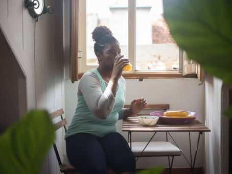 Woman enjoying a healthy lunch