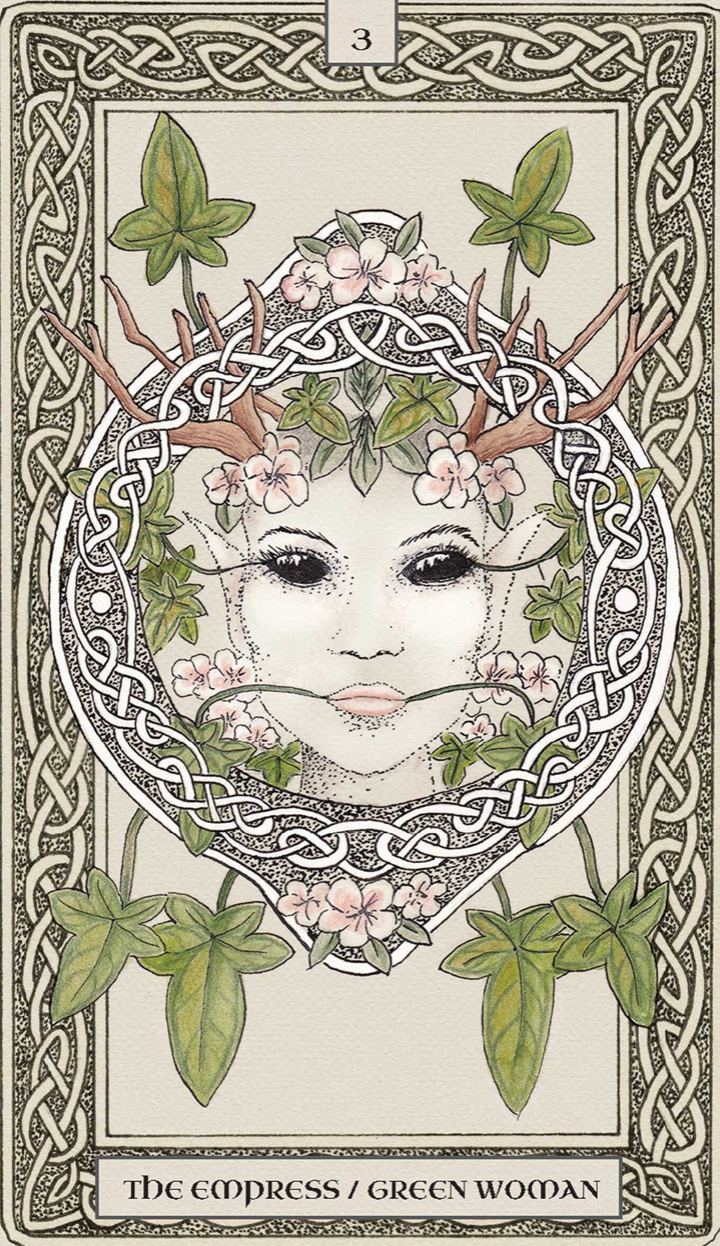 Miniature : The Empress / Green Woman tarot card