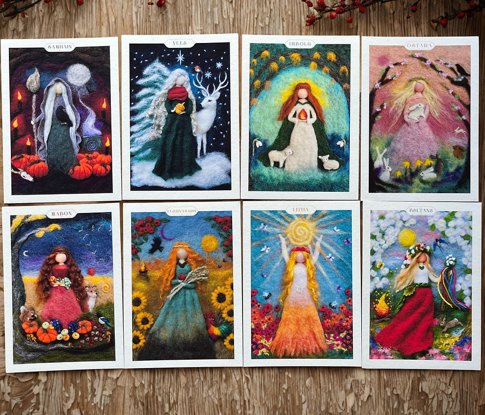Wheel of the Year Altar Cards Set