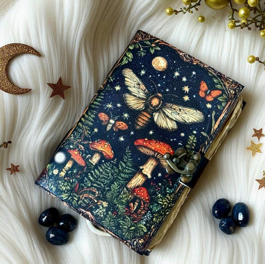 Leather Printed Magick Mushroom Journal