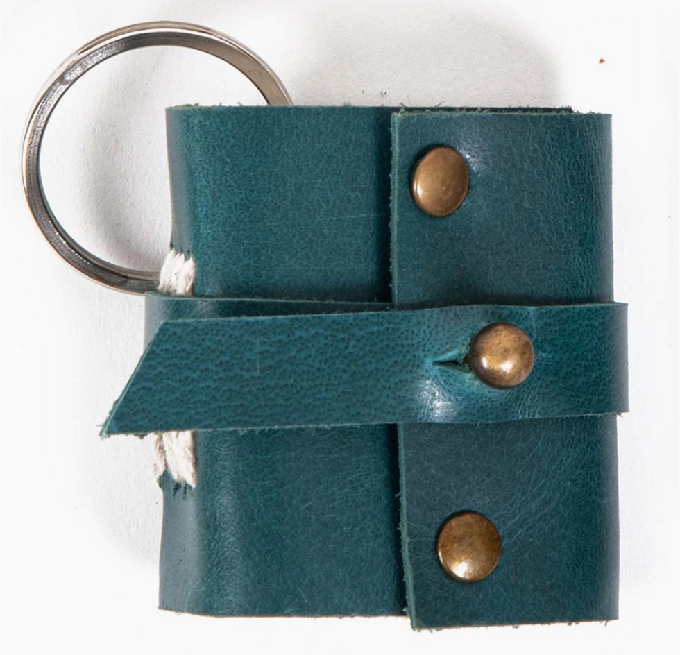 Miniature : Forest Green Leather Miniature Journal Key Ring
