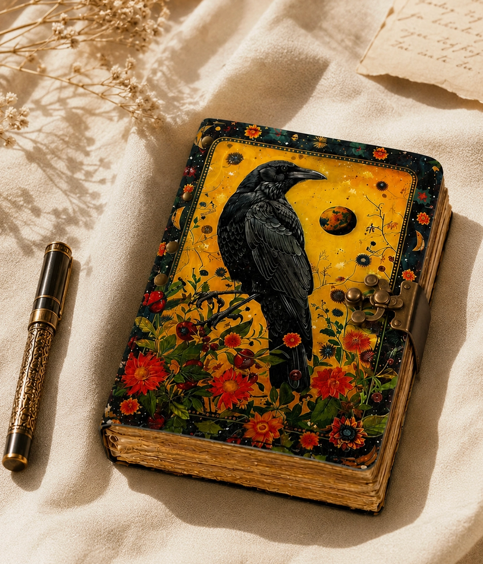Leather Printed Mystic Raven Journal