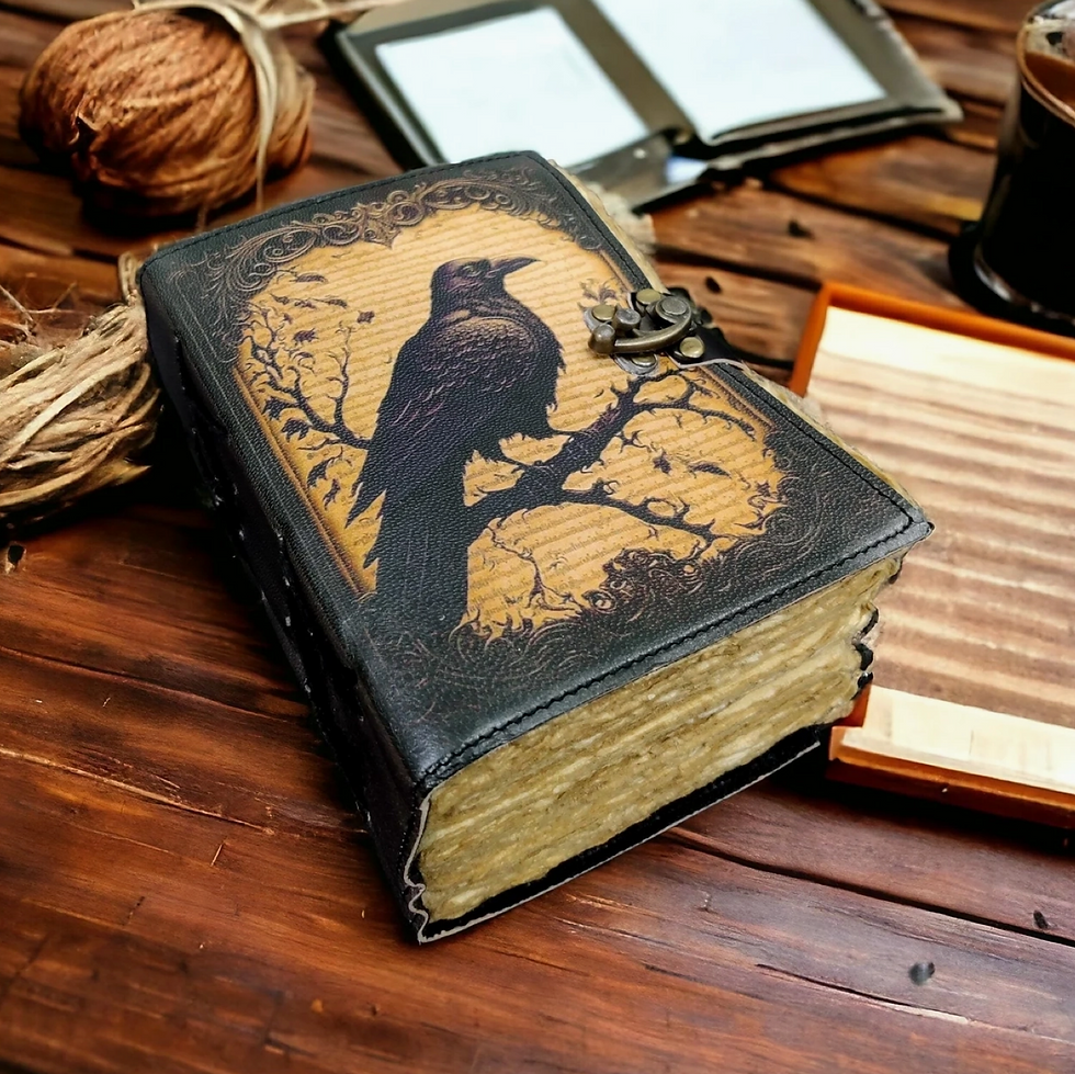 Leather Printed Raven Journal
