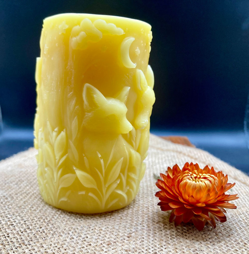 Hand made beeswax candle