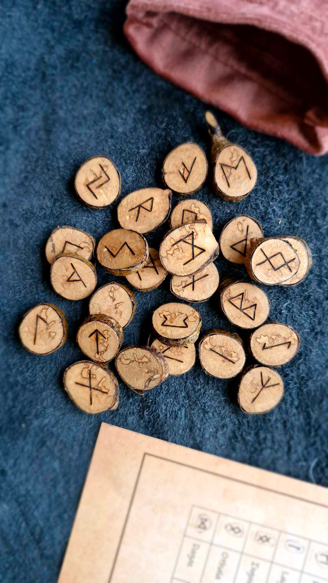 Hand Carved Wooden Viking Runes