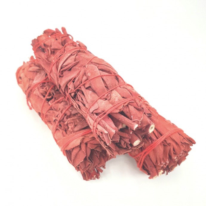 Miniature : White Sage Smudge Stick rolled in Dragon's Blood resin