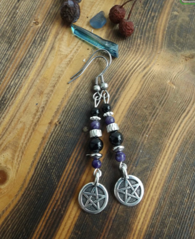 Thumbnail: Wiccan Pentagram Earrings
