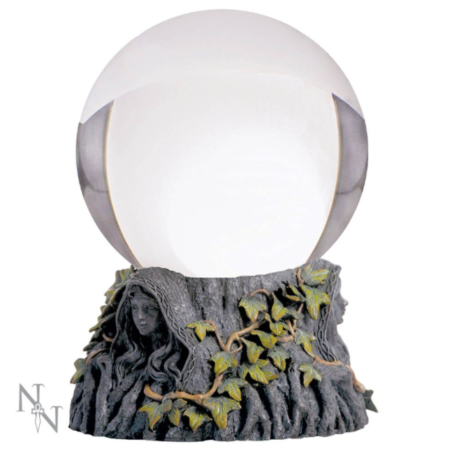 Maiden Mother Crone Crystal Ball Stand with Large Crystal Ball
