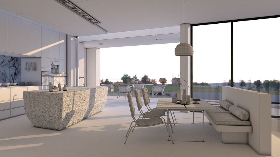 Render interior blanco