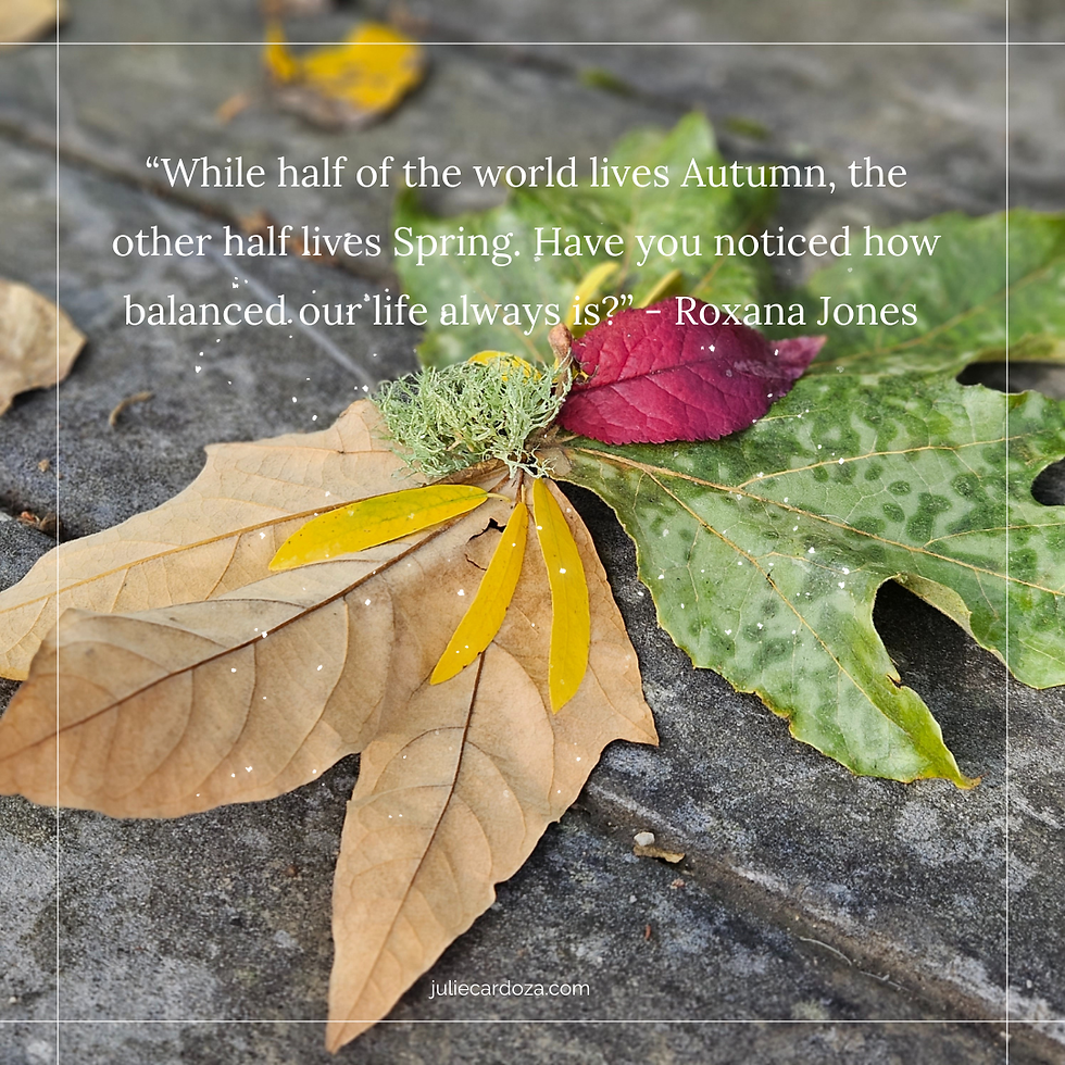 Leaf altar with a quote