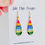 Thumbnail: Stained Glass Rainbow Teardrop Earrings - Gold