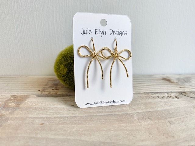 Thumbnail: Twisted Gold Bow Earrings - A Christmas Less Traveled
