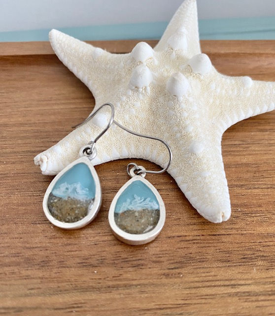 Framed Ocean Earrings - Ocean City Sand