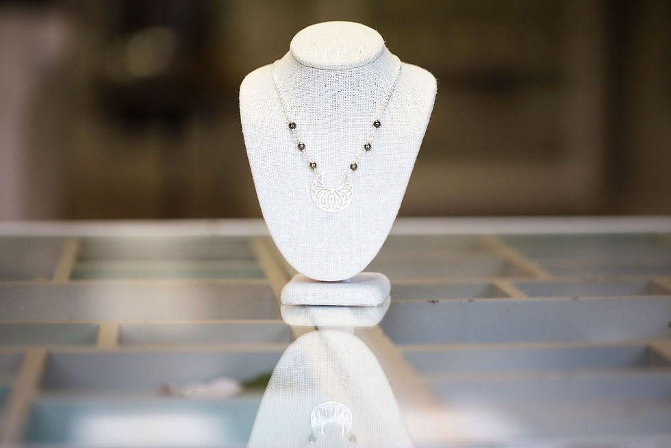 Thumbnail: Mystic Grill Necklace - Sterling Silver and Hematite Necklace