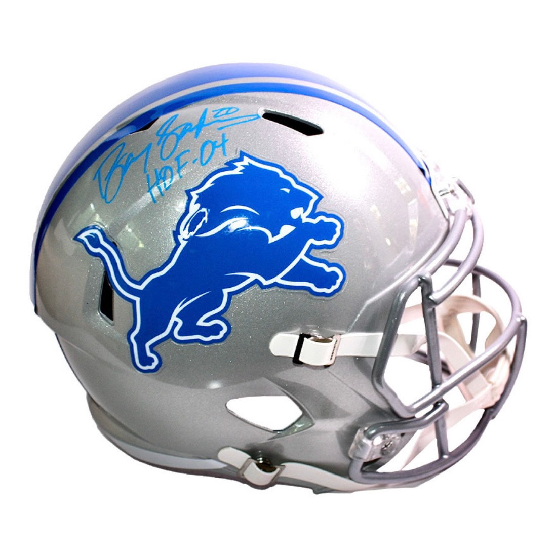 Casco full-size autografiado por Barry Sanders