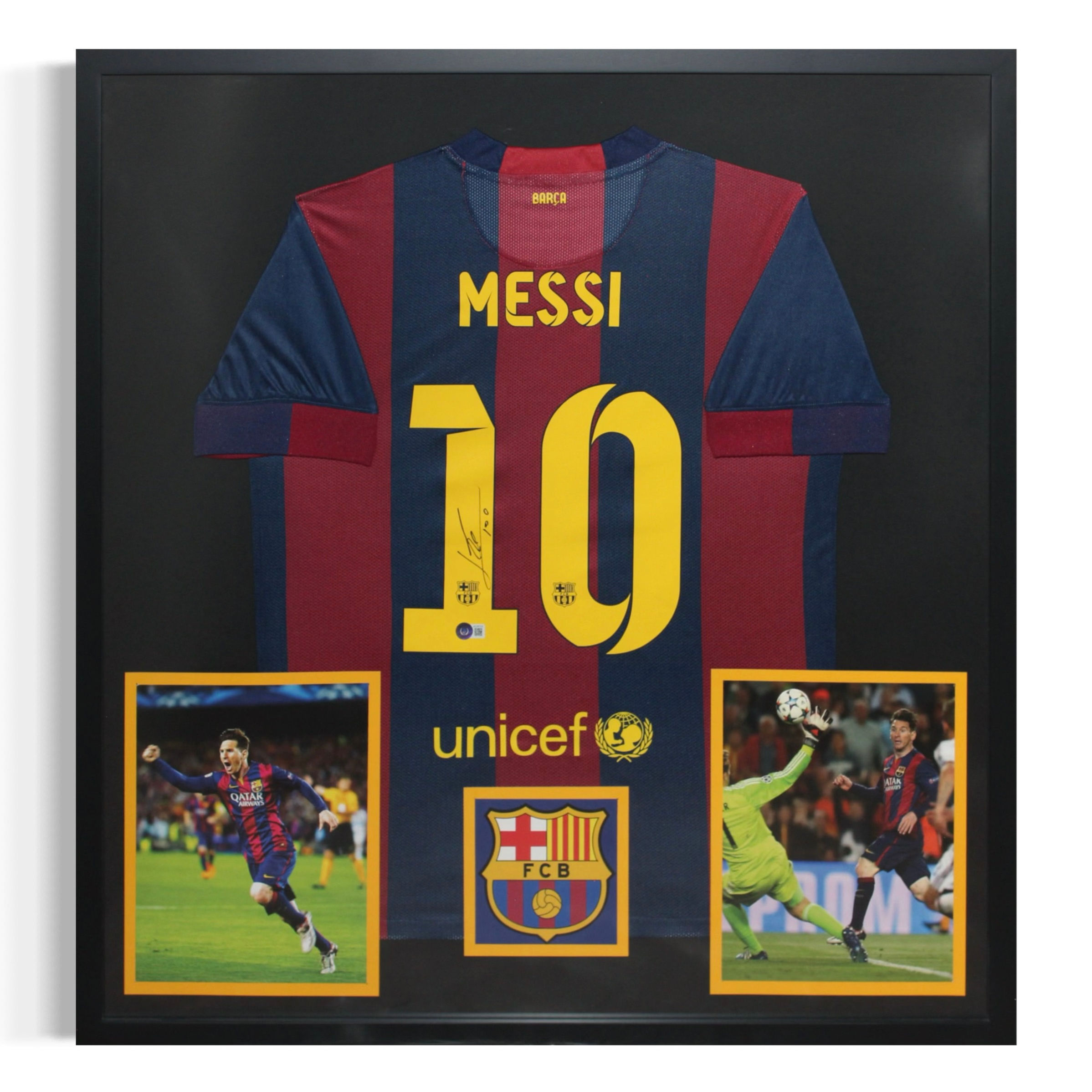 Leo Messi's autographed Barcelona jersey