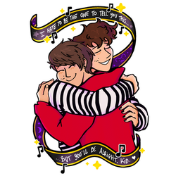 Dan hugging his younger self