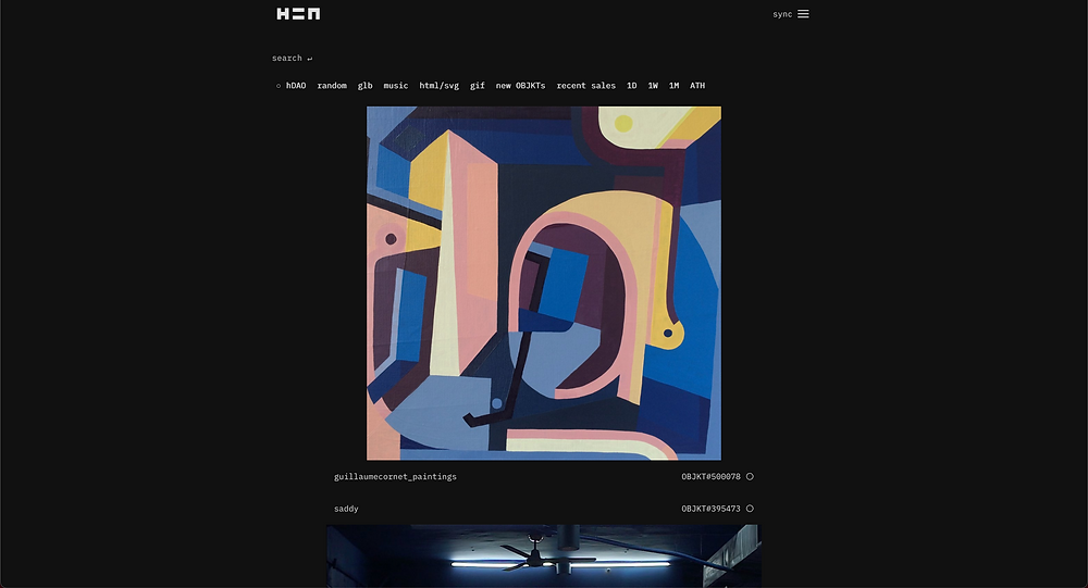 The Hic et Nunc marketplace