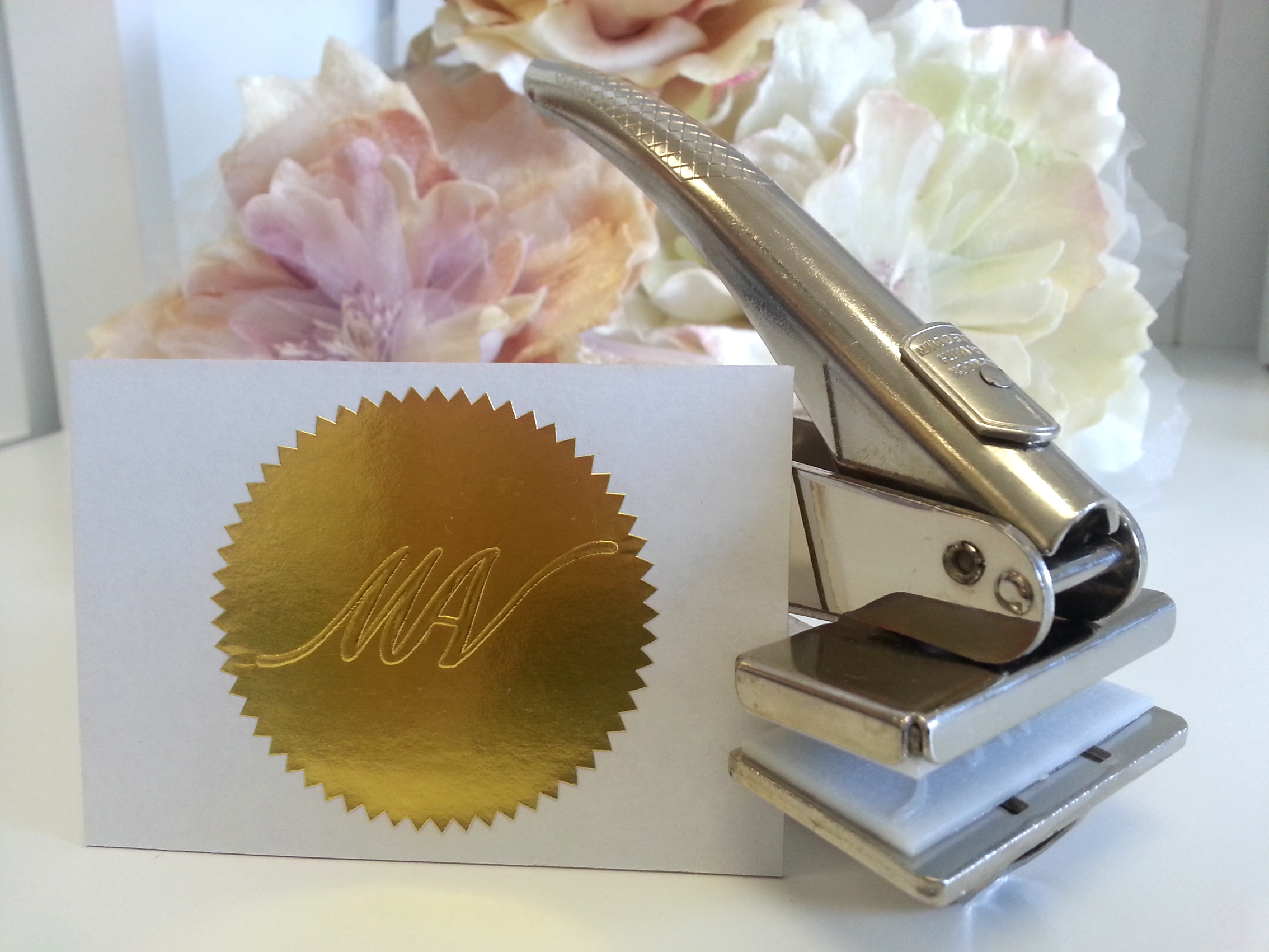 Notary stickers Australia Paper embosser + Cards Pure Invites