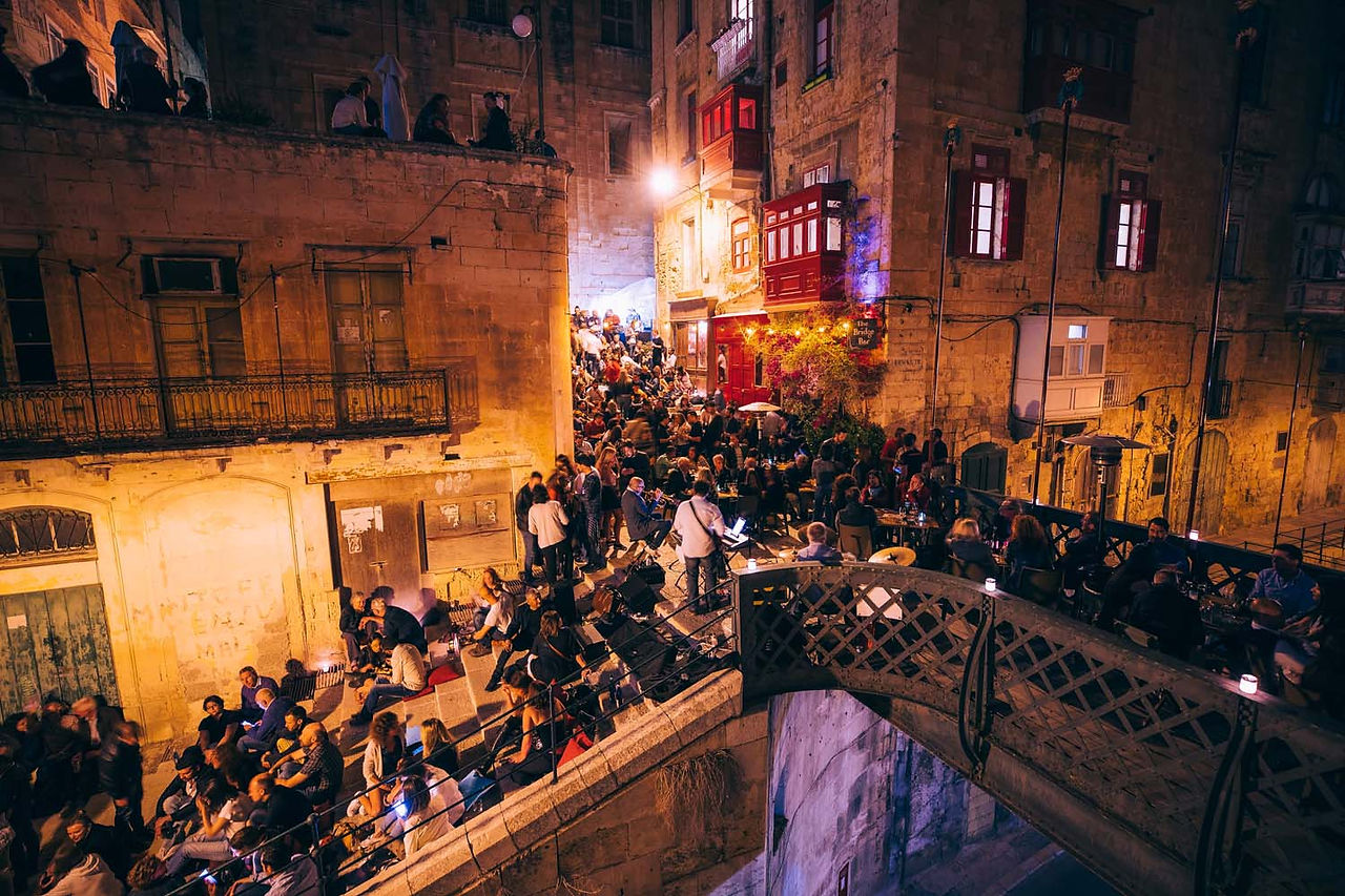 Close-up of Bridge Bar, Valletta