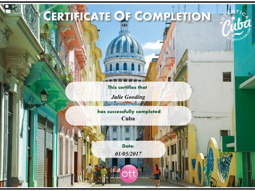 Julie Gooding has completed the Autentica Cuba training