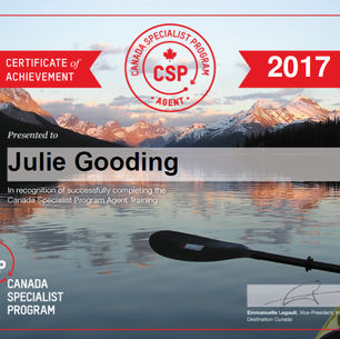Julie Gooding has completed the Canada Specialist Program Agent training
