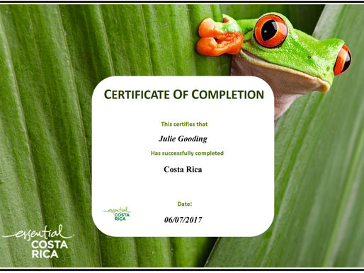 Julie Gooding has completed the Essential Costa Rica training