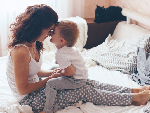 A mom with her toddler.