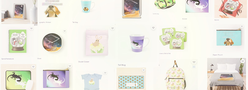 Redbubble items sold here, just click